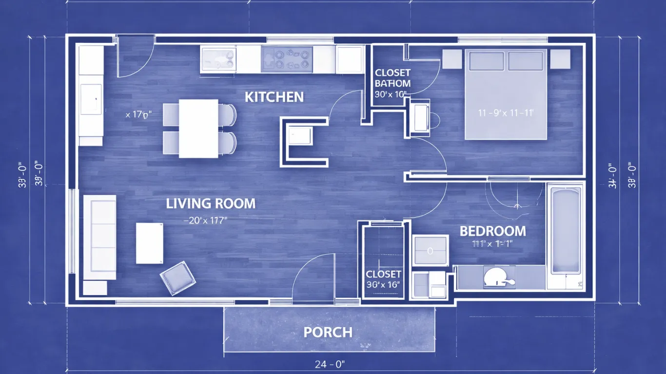 ADU architectural floor plan design in Dallas Texas