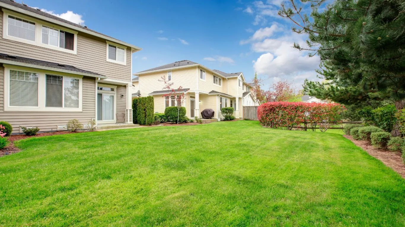 Backyard before ADU construction in Dallas Texas