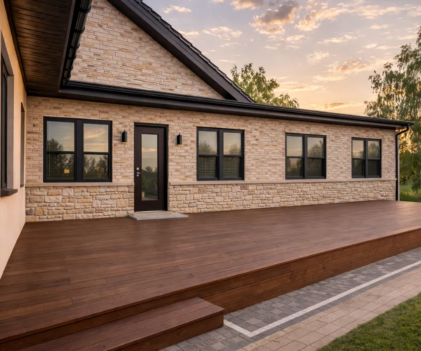 Attached ADU construction connected to the main house with backyard deck and private entrance in Dallas Texas